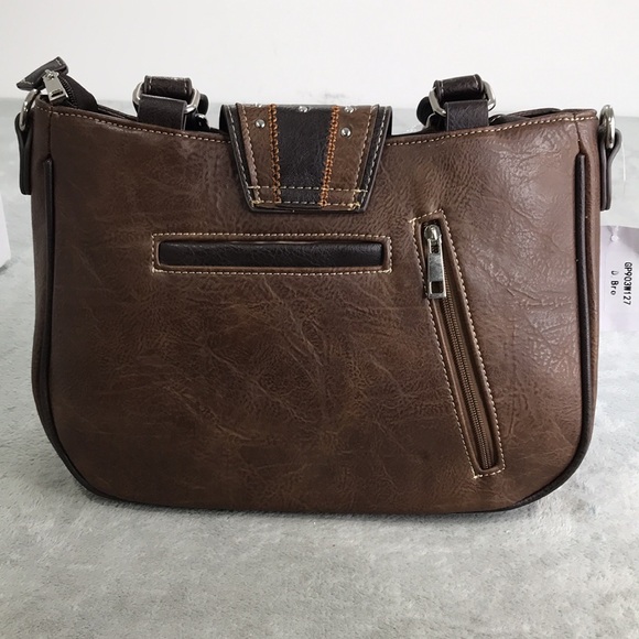 Wester Buckle Vegan Leather Conceal Carry Shoulder Bag New - Picture 9 of 12